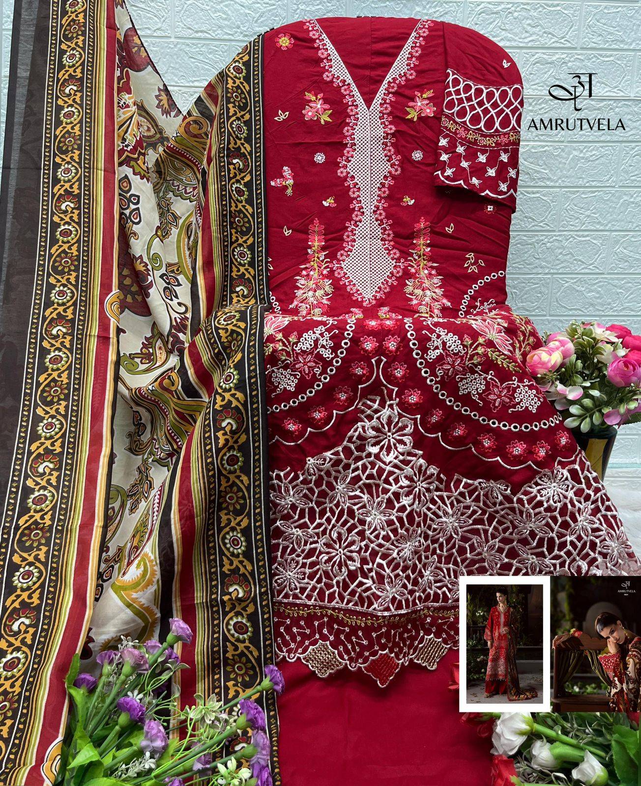 MAHNOOR Luxury Rayon Collection by Amrutvela textile 1601 TO 1606 SERIES Pakistani Stylish Embroidered Pure Rayon Dresses At Wholesale Price